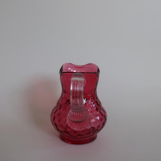 Vintage Cranberry Hand Blown glass Flower Vase/ビンテージ
