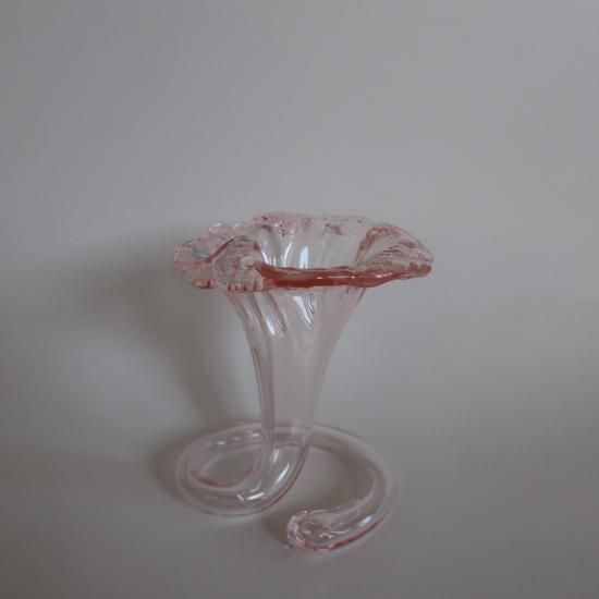 Vintage stiver Italy pink trumpet swirl lily Flower Vase Vintage stiver Italy pink trumpet swirl lily Flower Vase