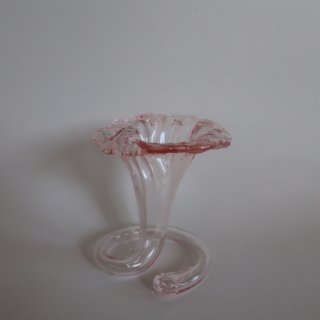 Vintage stiver Italy pink trumpet swirl lily Flower Vase/ӥơ ԥ 饹 ե١ /ִ/(A324)