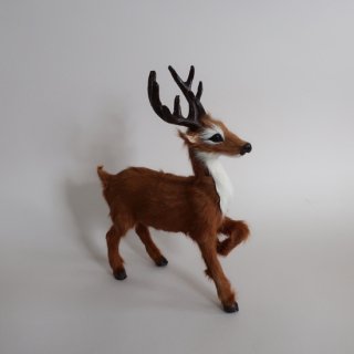 Vintage  Real Fur Animal Figurines object/ビンテージ リアル ファー 鹿 オブジェ/置物(A334)