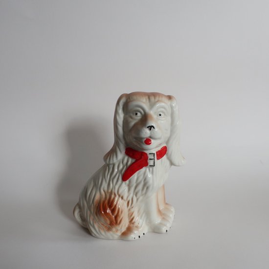 vintage ceramic dog object/ビンテージ 陶器製 犬 オブジェ/置物(A336)