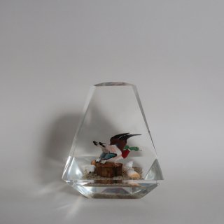 vintage lucite acrylic duck sculpture object/ビンテージ  ルーサイト 鴨 オブジェ(A338)