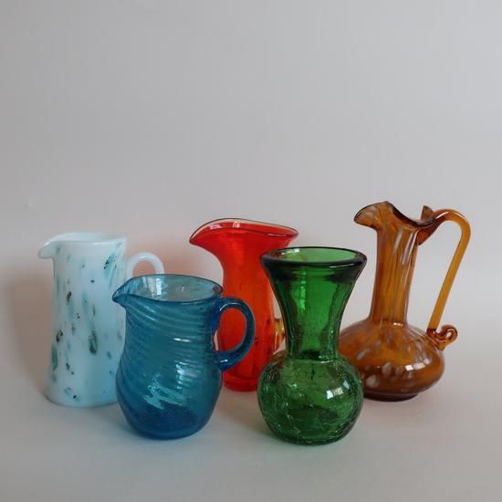 Vintage mini red glass flower vase/ビンテージ レッド ガラス