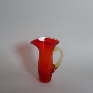 Vintage mini red glass flower vase/ӥơ å 饹 ߥ ե١ /ִ/ޤ(A340)