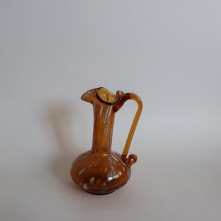 Vintage mini amber marble glass flower vase/ӥơ С 饹 ߥ ե١ /ִ/ޤ(A342)