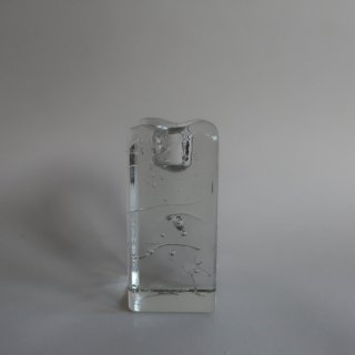 Vintage clear glass candle holder/ӥơ ꥢ 饹 ɥ ۥ/(A345)