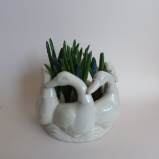 Vintage ceramic swan flower vase/ӥơ ƫ  ե١//֥(A370)