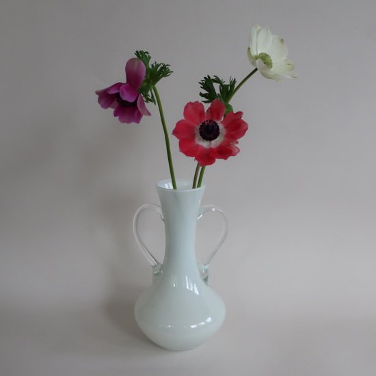 Vintage Vintage Enesco Italy White Glass Flower Vase/ビンテージ