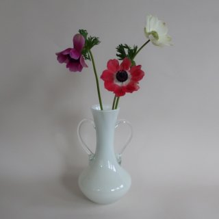 Vintage Vintage Enesco Italy White Glass Flower Vase/ӥơ ꥢ ۥ磻 饹 ե١ /ִ/(A380)