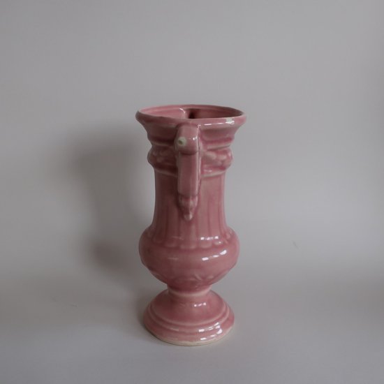 Vintage Pink Ceramic Flower Vase/ビンテージ 陶器 ピンク フラワー 