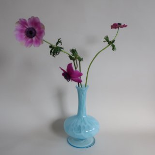 Vintage BlueWhite Marble Glass Flower Vase/ӥơ ֥롼 ޡ֥ 饹 ե١ /ִ/(A396)