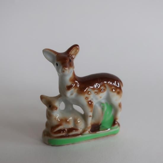 vintage ceramic deer small object/ビンテージ 陶器製 鹿 親子 vintage ceramic deer small object/ビンテージ 陶器製 鹿 親子