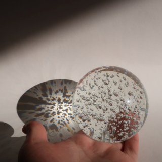 Vintage PAPER WEIGHT Clear Bubble/ビンテージ ペーパーウェイト クリア 気泡(A409)