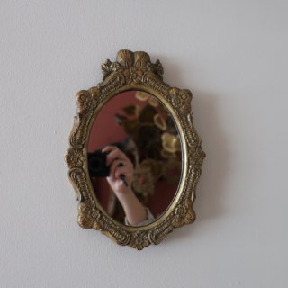 vintage small oval mirror/ӥơ ⡼ Х ߥ顼(A417)