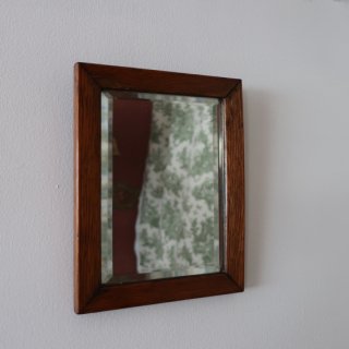 vintage small wood mirror/ӥơ  ⡼ ߥ顼(A418)