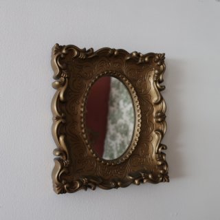 vintage small gold flame mirror/ӥơ  ե졼 ⡼ ߥ顼(A423)