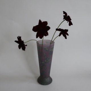 Vintage rueven glass painted vase/ӥơ 롼٥󥬥饹 ե١ /ִ/(A433)