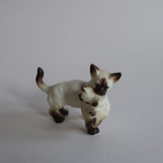 vintage ceramic cat mini object/ビンテージ 陶器製 ねこ ミニ オブジェ/置物(A435)