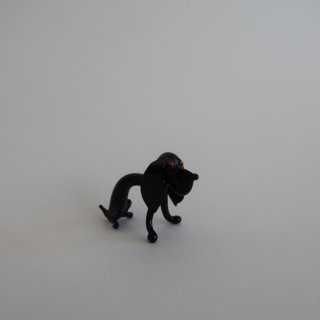 vintage glass dog mini object/ビンテージ ガラス製 犬 ミニ オブジェ/置物(A448)