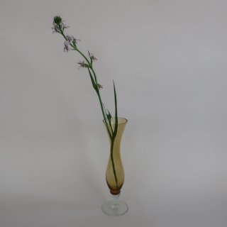 Vintage amber glass flower vase/ビンテージ アンバー ガラス フラワーベース/花器/花瓶(A456)
