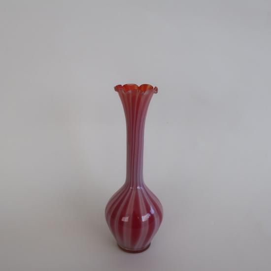 花瓶 赤 レッド フラワーベース ヴィンテージ Vintage Red Marble Glass Flower Vase/ビンテージ レッド