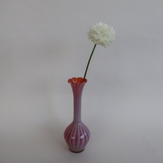 Vintage Red Marble Glass Flower Vase/ビンテージ レッド マーブル ガラス フラワーベース /花器/花瓶(A457)