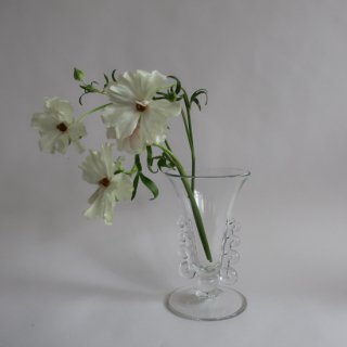Vintage Lariat footed Vase/ビンテージ Heisey Glass Company 社製 フラワーベース /花器/花瓶(A467)