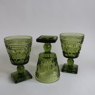 vintage Indiana Glass Colony Park Lane Avocado Green Wine Goblet/ӥơ  磻 饹(A469)