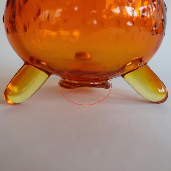 Vintage Swung Art Glass Orange Vase L size/ミッド