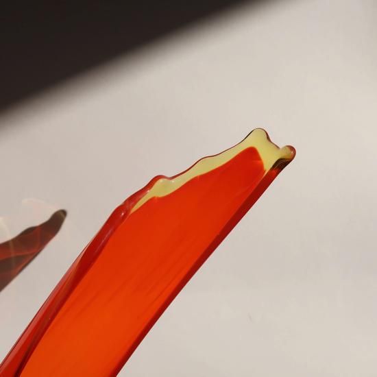 Vintage Swung Art Glass Orange Vase L size/ミッド Vintage Swung Art Glass Orange Vase L size/ミッド