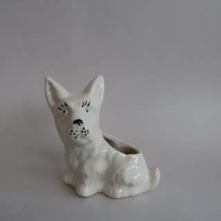 Vintage 50s ceramic dog flower vase planter/ӥơ  ե١  ץ󥿡(A476)