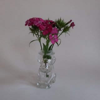 Vintage Cohodas Vineyards Dog Figure Flower Vase/ビンテージ  ガラス 犬モチーフ フラワーベース /花器/花瓶(A485)