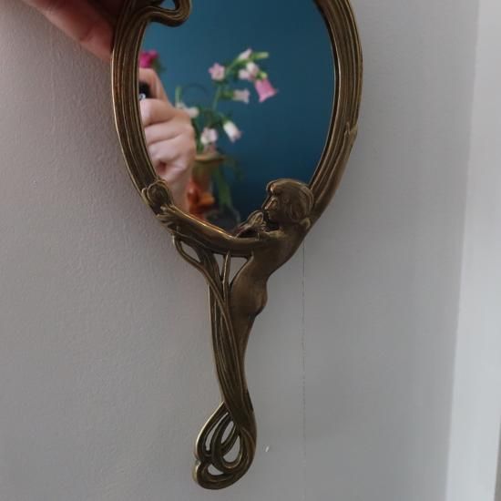 イタリア テーブルミラー 真鍮 ブラス スタンドミラー FL-3120