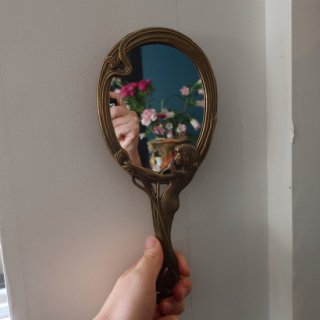 Vintage Brass Hand Mirror/ӥơ  ϥɥߥ顼/(A489)