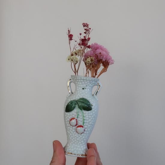 Vintage 1950s mini flower vase/ビンテージ 陶器 ミニ フラワーベース /花瓶/一輪挿し/オブジェ(A495)