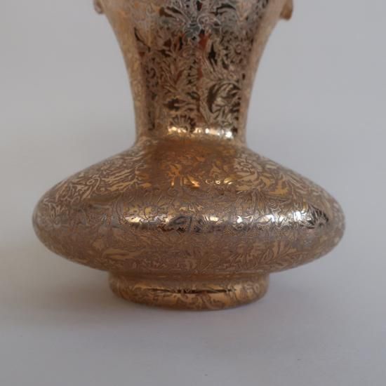 Vintage 50's Glass Gold Flower Vase/ビンテージ ガラス ゴールド