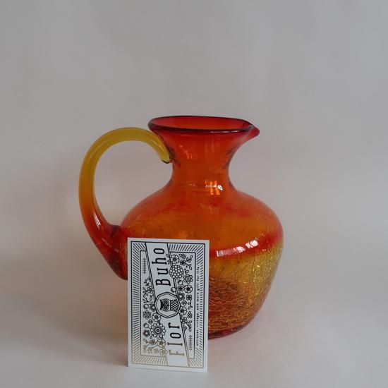 Vintage Orange Glass Jug Flower Vase/ビンテージ オレンジ Vintage Orange Glass Jug Flower Vase/ビンテージ オレンジ