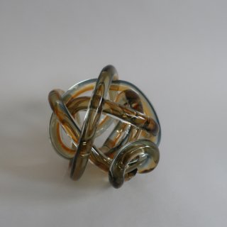 Vintage MCM Art Glass Rope Knot Sculpture Paperweight/ビンテージ ミッドセンチュリー ノット オブジェ(A505)