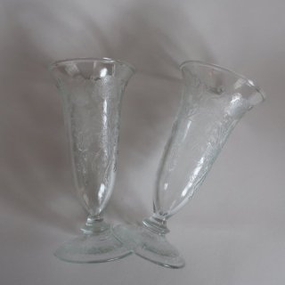 Vintage Depression glass long glass/ビンテージ ディプレッションガラス グラス(A506)