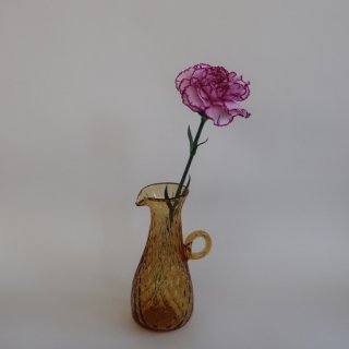 Vintage Amber Glass Flower Vase/ビンテージ アンバー ガラス フラワーベース /花器/花瓶(A524)