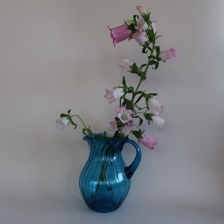 Vintage Blue Glass Jug Flower Vase (L size)/ӥơ ֥롼 饹 ԥå㡼 ե١ /ִ/(A532)