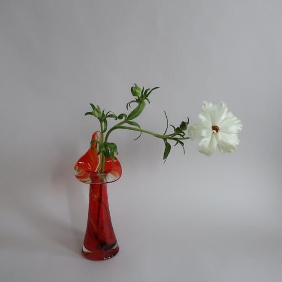 アンティーク ビンテージ 虹色 花瓶 パイレックス フラワーベース 希少 美品 ビンテージ○ホブネイルガラスフラワーベース青○241009i2
