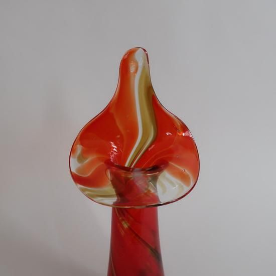 Vintage Art Glass Jack in the Pulpit Flower Vase/ビンテージ