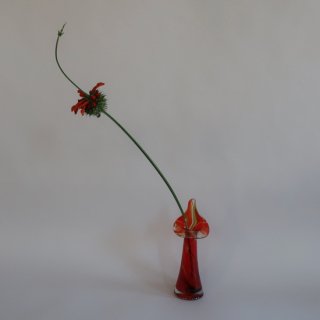 Vintage Art Glass Jack in the Pulpit Flower Vase/ビンテージ マーブル ガラス フラワーベース /花器/花瓶/一輪挿し(A537)