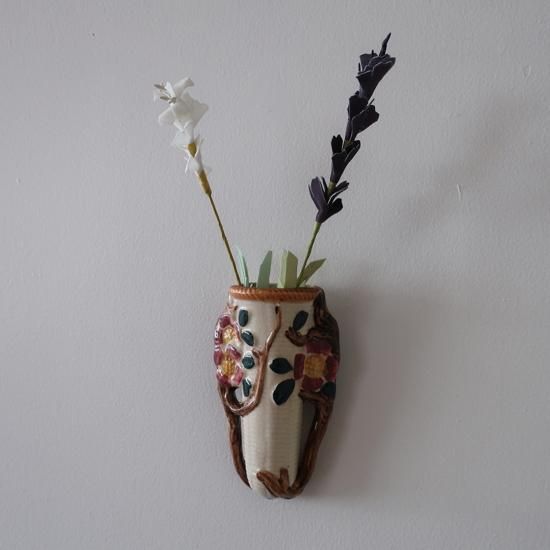 Vintage ceramic wall deco flower vase/ビンテージ 陶器 壁掛け Vintage ceramic wall deco flower vase/ビンテージ 陶器 壁掛け