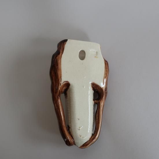 Vintage ceramic wall deco flower vase/ビンテージ 陶器 壁掛け