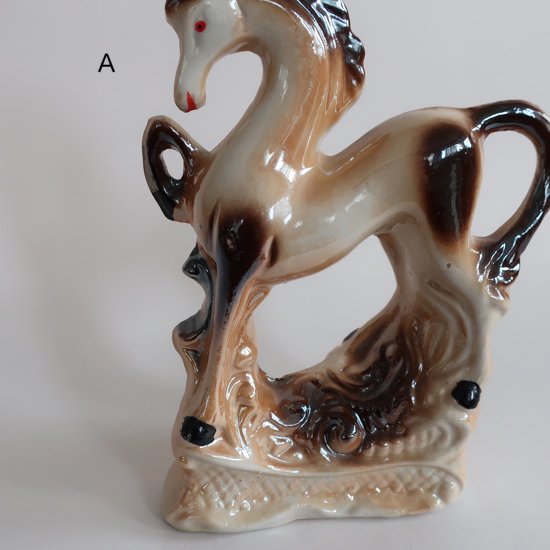 Vintage Horse Ceramic object/ビンテージ 陶器製 馬 オブジェ/置物(A559)