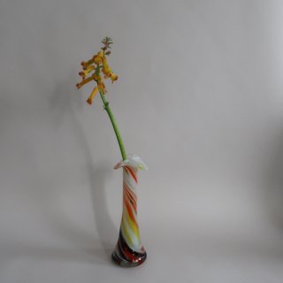 Vintage Marble Glass Flower Vase/ビンテージ マーブル ガラス フラワーベース /花器/花瓶(A565)
