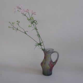 Vintage rueven glass painted vase/ビンテージ ルーベンガラス フラワーベース /花器/花瓶(A569)