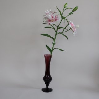 Vintage Purple glass Tall Flower Vase/ビンテージ パープル ガラス フラワーベース /花器/一輪挿し(A571)